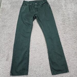 Levi's 514 Mens Straight Leg Pants Green Cotton Size 30x32 (fits 28x31.5) Casual